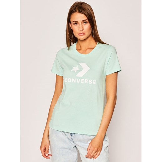 Converse T-Shirt Star Chevron 10018569-A11 Zielony Regular Fit Converse XS okazyjna cena MODIVO