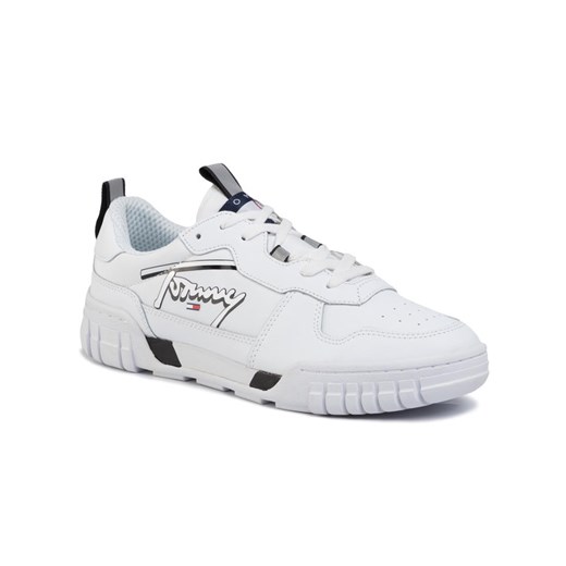 Tommy Jeans Sneakersy Signature Sneaker EM0EM00319 Biały Tommy Jeans 45 okazyjna cena MODIVO
