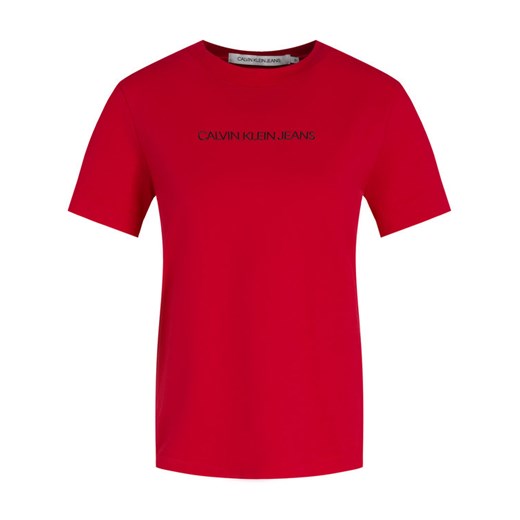 Calvin Klein Jeans T-Shirt Institutional Logo J20J212879 Czerwony Regular Fit M promocyjna cena MODIVO