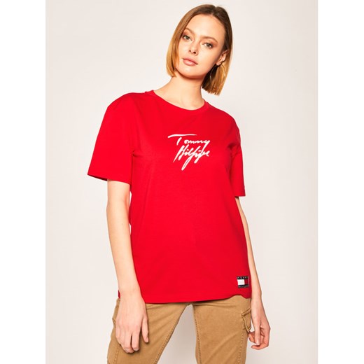 TOMMY HILFIGER T-Shirt UW0UW02262 Czerwony Regular Fit Tommy Hilfiger XS wyprzedaż MODIVO