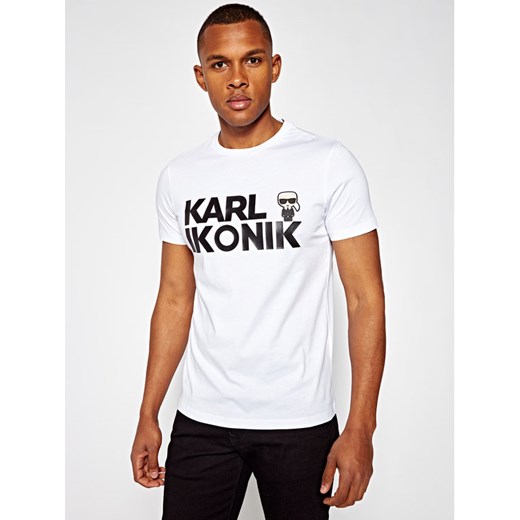 KARL LAGERFELD T-Shirt Crew Neck 755048 501224 Biały Regular Fit Karl Lagerfeld M MODIVO wyprzedaż