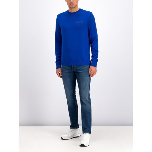 Calvin Klein Jeans Sweter Instit J30J313480 Niebieski Regular Fit XL okazja MODIVO