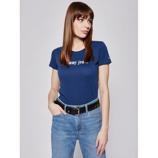 Tommy Jeans T-Shirt Essential DW0DW06715 Granatowy Slim Fit Tommy Jeans M MODIVO okazyjna cena