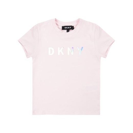 DKNY T-Shirt D35Q47 S Różowy Regular Fit 8A okazja MODIVO