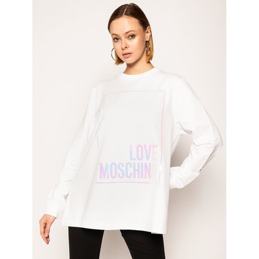 LOVE MOSCHINO Bluza W639503E 2139 Biały Regular Fit Love Moschino 40 wyprzedaż MODIVO