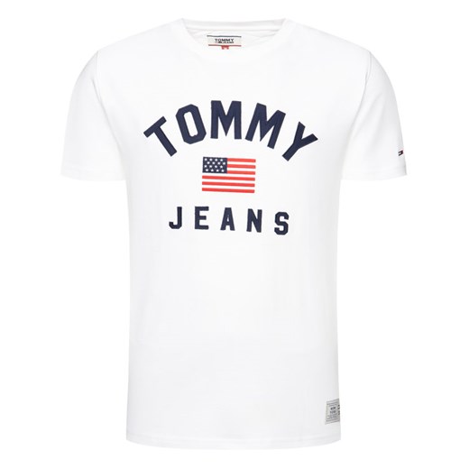 Tommy Jeans T-Shirt American Flag DM0DM07068 Biały Regular Fit Tommy Jeans XXL MODIVO okazja