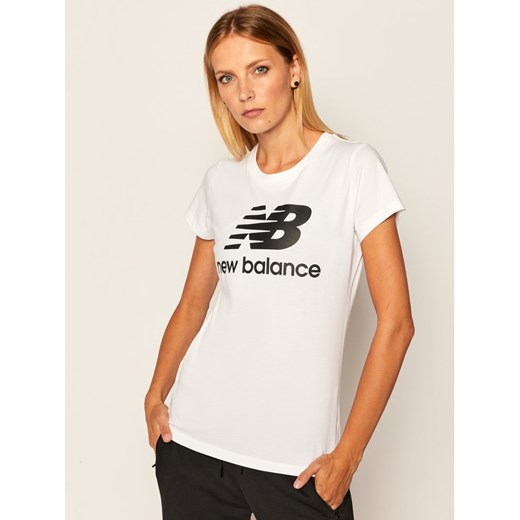 New Balance T-Shirt Esse St Logo Tee NBWT9154 Biały Slim Fit New Balance XS MODIVO