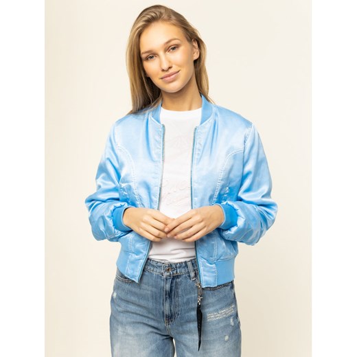 Guess Kurtka bomber W01L20 WCK60 Niebieski Regular Fit Guess M okazja MODIVO