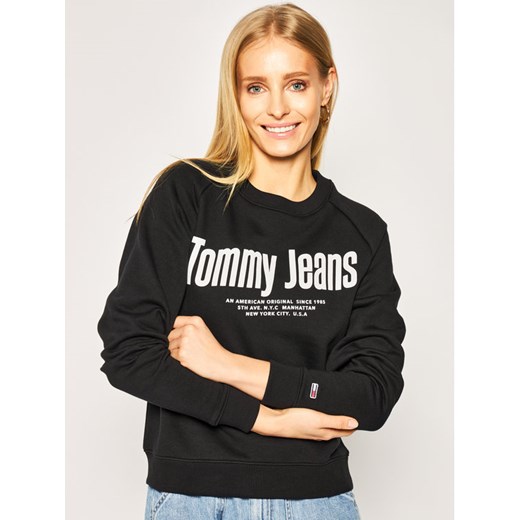 Tommy Jeans Bluza Chest Logo DW0DW07978 Czarny Regular Fit Tommy Jeans S wyprzedaż MODIVO