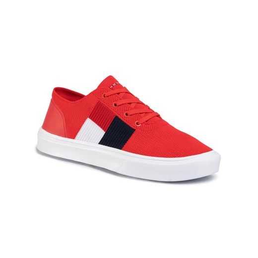 TOMMY HILFIGER Sneakersy Lightweight Knit Flag Sneaker FM0FM02545 Czerwony Tommy Hilfiger 44 okazja MODIVO