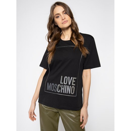 LOVE MOSCHINO T-Shirt W4F8731M 3876 Czarny Regular Fit Love Moschino 42 MODIVO okazja