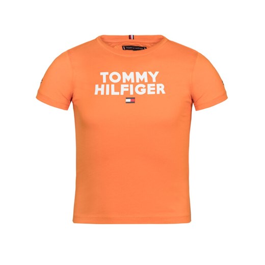 TOMMY HILFIGER T-Shirt Logo Tee KB0KB04992 S Pomarańczowy Regular Fit Tommy Hilfiger 7 wyprzedaż MODIVO