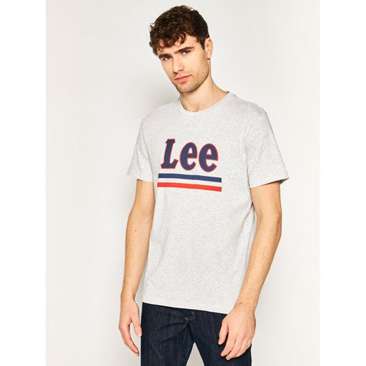 Lee T-Shirt Stripe Tee L64VFQ03 Szary Regular Fit Lee L okazja MODIVO