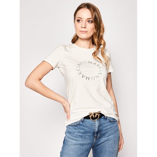 Marciano Guess T-Shirt Iced Logo Tee 0GG602 6808Z Beżowy Regular Fit Marciano Guess XS promocja MODIVO
