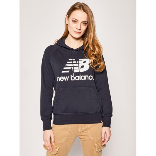 New Balance Bluza Essentials Stacked Logo WT91523 Granatowy Relaxed Fit New Balance L promocja MODIVO