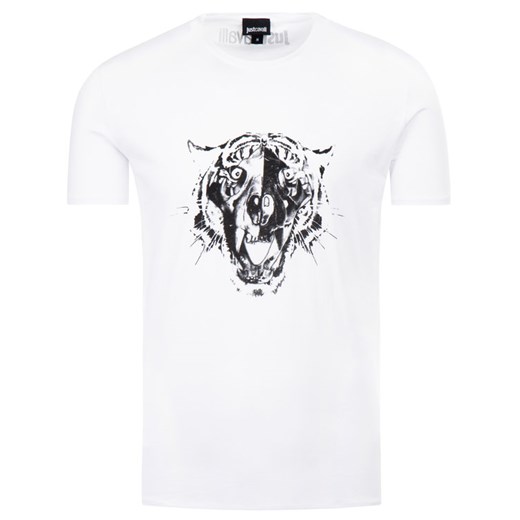 Just Cavalli T-Shirt S03GC0524 Biały Regular Fit Just Cavalli M okazyjna cena MODIVO