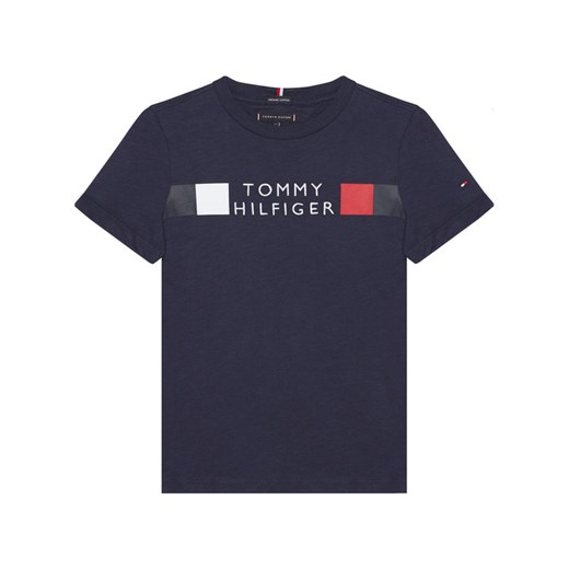 T-shirt chłopięce Tommy Hilfiger granatowy z krótkim rękawem 