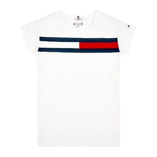 TOMMY HILFIGER Sukienka codzienna Flag Jersey KG0KG05159 M Biały Regular Fit Tommy Hilfiger 5 MODIVO okazja