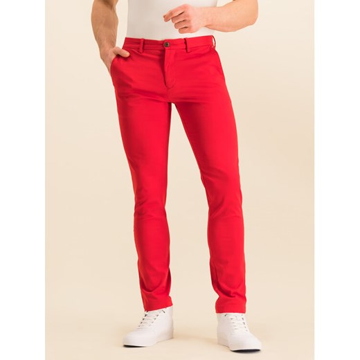 TOMMY HILFIGER Spodnie materiałowe Bleecker MW0MW12586 Czerwony Slim Fit Tommy Hilfiger 34_32 MODIVO okazyjna cena