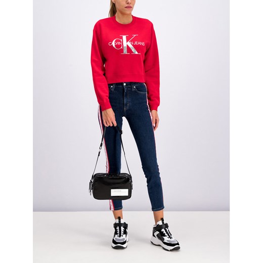 Calvin Klein Jeans Bluza Silver Monogram J20J211803 Czerwony Regular Fit L okazja MODIVO