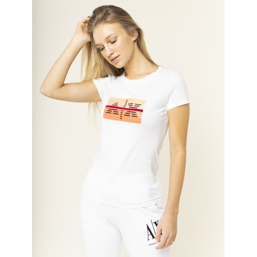 Armani Exchange T-Shirt 3HYTEA YJ16Z 1000 Biały Slim Fit Armani Exchange XL okazyjna cena MODIVO