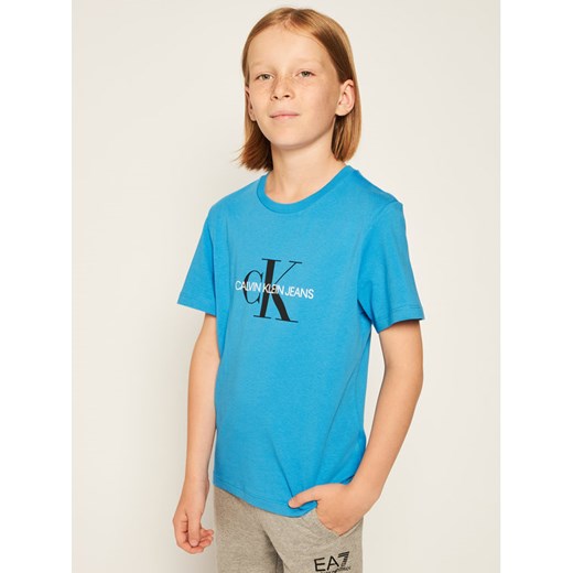 Calvin Klein Jeans T-Shirt Monogram Logo IU0IU00068 Niebieski Regular Fit 8 MODIVO okazyjna cena