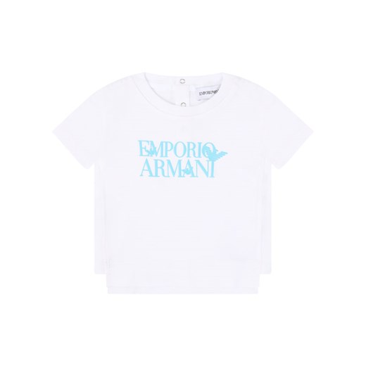 Emporio Armani T-Shirt 3HHT02 4J09Z 0100 Biały Regular Fit Emporio Armani 12M wyprzedaż MODIVO