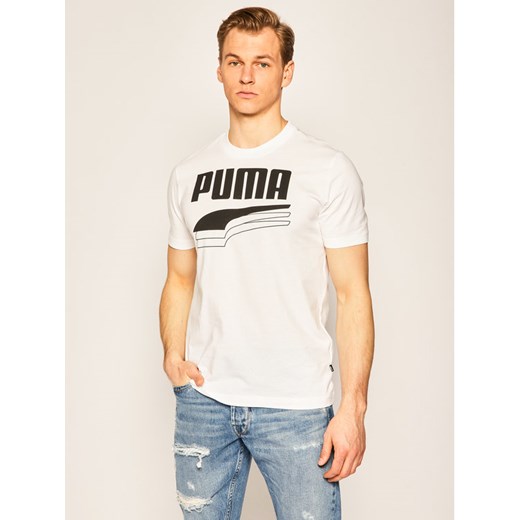 Puma T-Shirt Rebel Bolt Tee 581356 Biały Regular Fit Puma XL okazyjna cena MODIVO