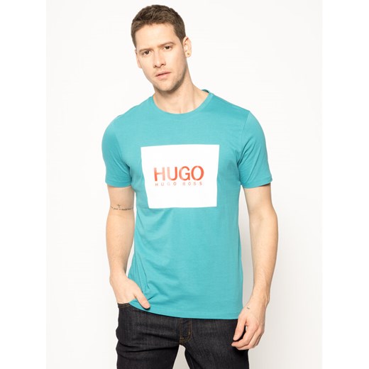 Hugo T-Shirt Dolive201 50422155 Niebieski Regular Fit L okazyjna cena MODIVO