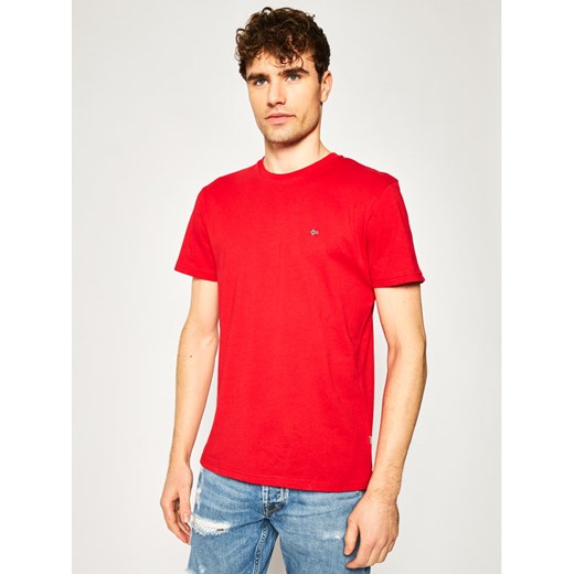 Napapijri T-Shirt Selios 2 NP0A4EGG Czerwony Regular Fit Napapijri L wyprzedaż MODIVO