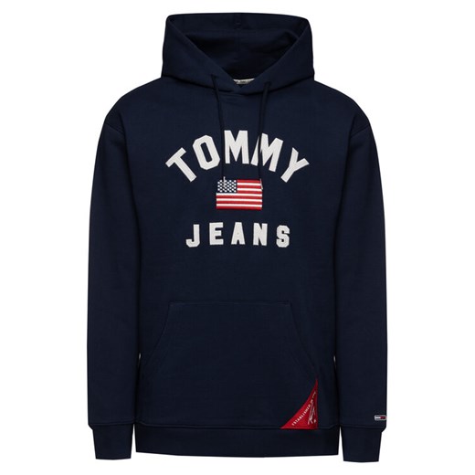 Tommy Jeans Bluza Cotton Fleece DM0DM07044 Granatowy Relaxed Fit Tommy Jeans XL okazyjna cena MODIVO