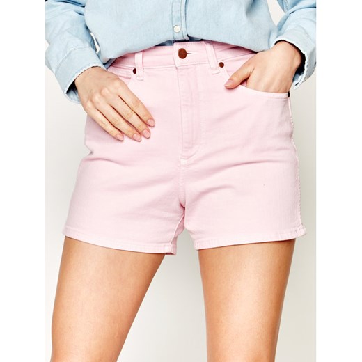 Wrangler Szorty jeansowe Mom W22DMHP10 Różowy Regular Fit Wrangler XS promocyjna cena MODIVO