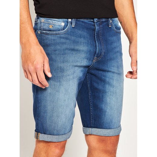 Calvin Klein Jeans Szorty jeansowe J30J314640 Granatowy Slim Fit 31 okazyjna cena MODIVO