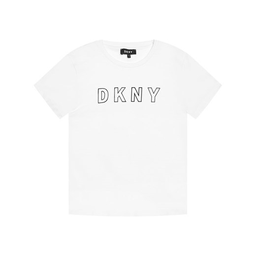DKNY T-Shirt D35Q77 D Biały Regular Fit 16Y MODIVO