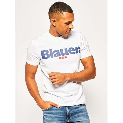 Blauer T-Shirt USA 20SBLUH02170 004547 Biały Regular Fit XL okazja MODIVO