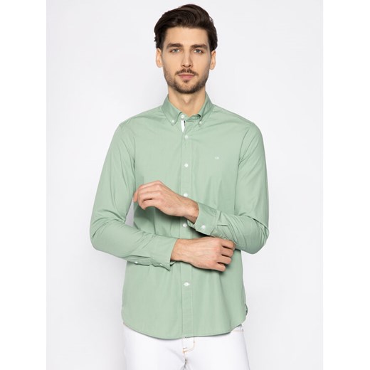 Calvin Klein Koszula Poplin Shirt K10K105284 Zielony Regular Fit Calvin Klein XL wyprzedaż MODIVO