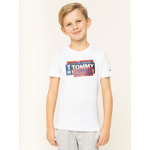 TOMMY HILFIGER T-Shirt Sticker KB0KB05124 D Biały Regular Fit Tommy Hilfiger 8 MODIVO okazyjna cena