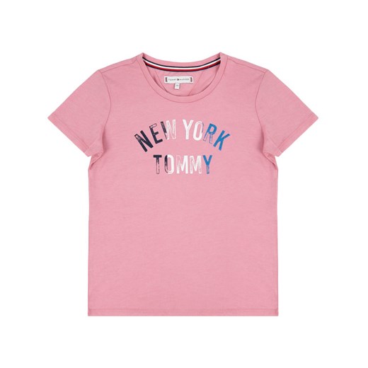 TOMMY HILFIGER T-Shirt NYC Glitter KG0KG04594 D Różowy Regular Fit Tommy Hilfiger 10 okazja MODIVO