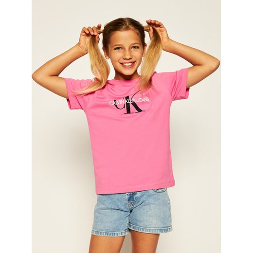 Calvin Klein Jeans T-Shirt Monogram Logo IU0IU00068 Różowy Regular Fit 4 okazja MODIVO