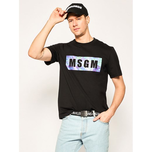 MSGM T-Shirt 2840MM234 207098 Czarny Regular Fit L wyprzedaż MODIVO