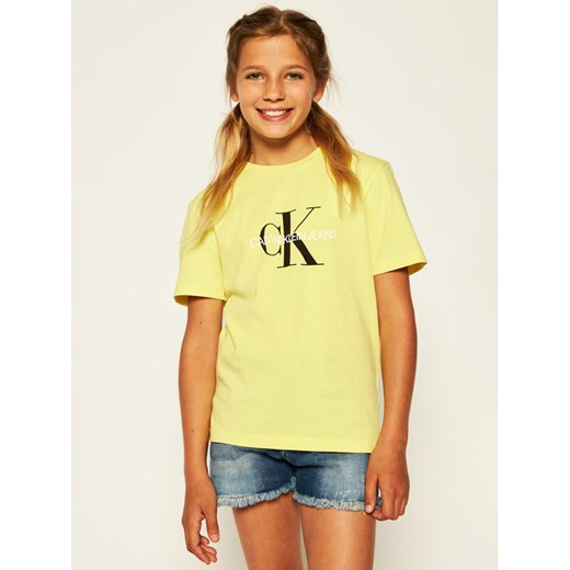 Calvin Klein Jeans T-Shirt Monogram Logo IU0IU00068 Żółty Regular Fit 12 okazja MODIVO
