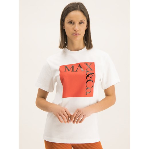 MAX&Co. T-Shirt Tee 49749619 Biały Regular Fit XL promocyjna cena MODIVO
