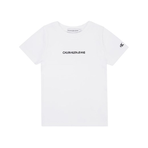 Calvin Klein Jeans T-Shirt Rib Ss IG0IG00387 Biały Regular Fit 8 okazja MODIVO