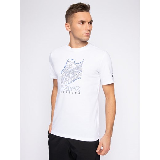 Asics T-Shirt Running Graphic Tee 2031B353 Biały Regular Fit XL wyprzedaż MODIVO