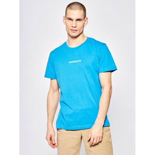 Calvin Klein Jeans T-Shirt Embroidered Logo J30J315186 Niebieski Regular Fit XL wyprzedaż MODIVO