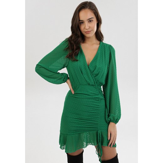 Zielona Sukienka Petite Liza ze sklepu Born2be Odzież w kategorii Sukienki - zdjęcie 97554584