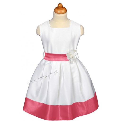 Przepiękna, prosta sukienka dla dziewczynki 128 - 158 Łucja blumore-pl bialy bawełniane