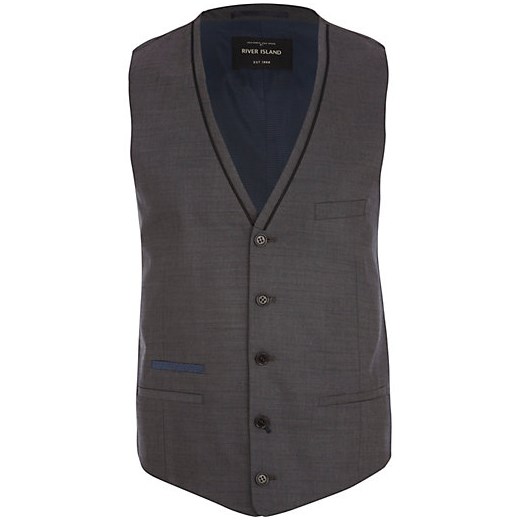 Grey single breasted waistcoat river-island szary 