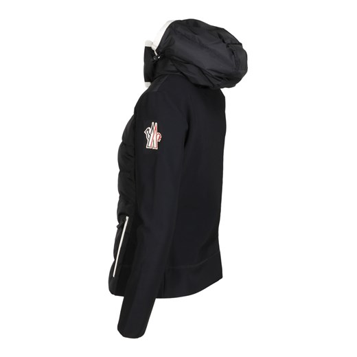 Czarna kurtka damska Moncler z kapturem krótka 
