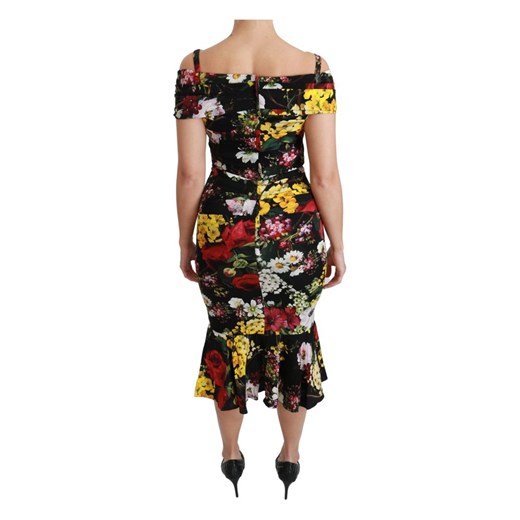 Sukienka Dolce & Gabbana z krótkim rękawem z dekoltem v midi na co dzień 